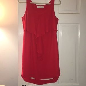 Amanda Uprichard Red Ruffle Shift dress